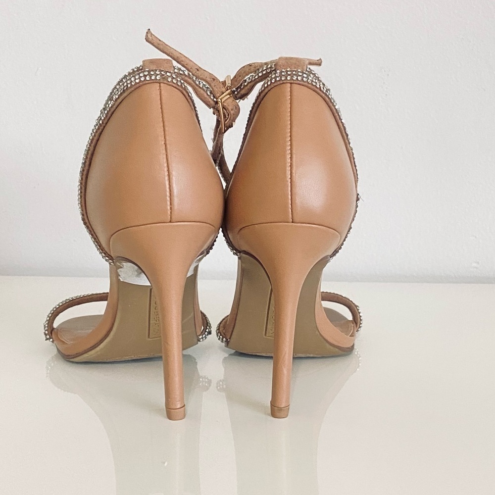 BCBGeneration Tan and Silver Strappy Heels - Picture 4 of 9